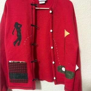 Red Women's Cardigan Sweater